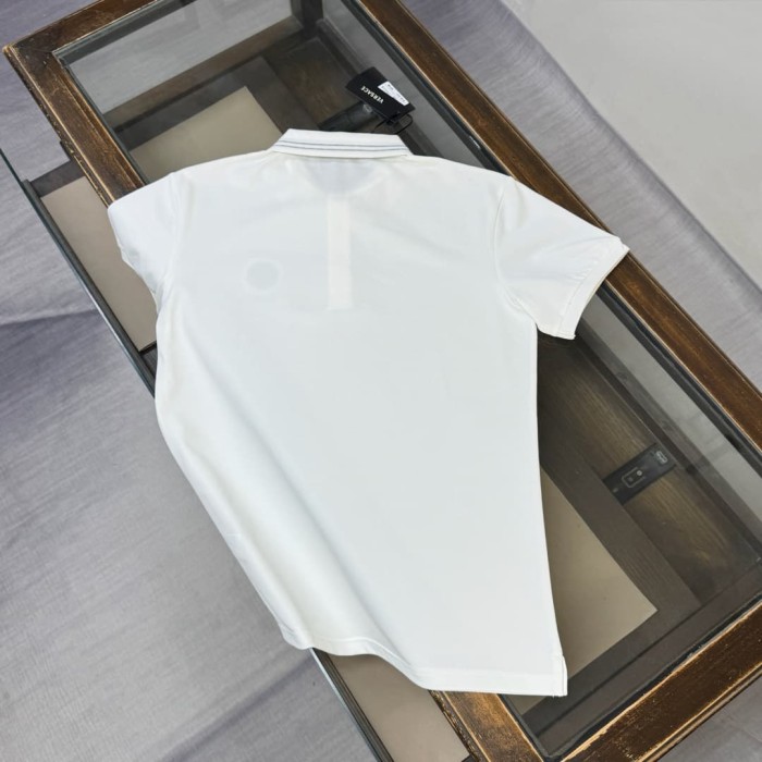 Double Line Collar Chest Badge Embroidery Polo Shirt 4 colors 2932423