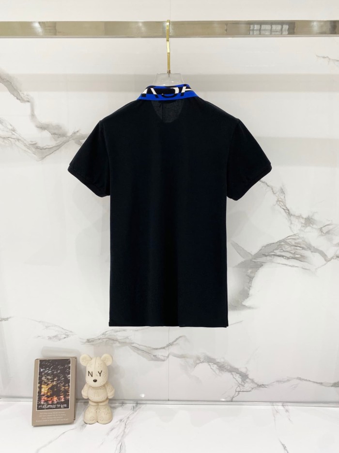 Contrast Collar Chest Logo Letter Embroidery Polo Shirt 4 colors 2932422