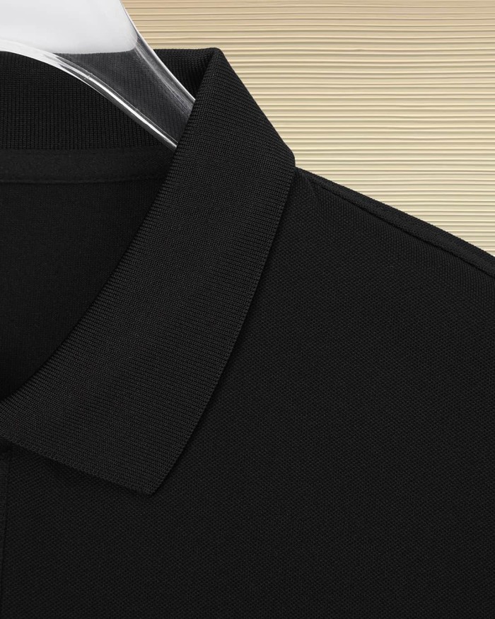 Tiny Black Medusa Head & Letter Embroidery Men's Polo Shirt 5 colors 29119743