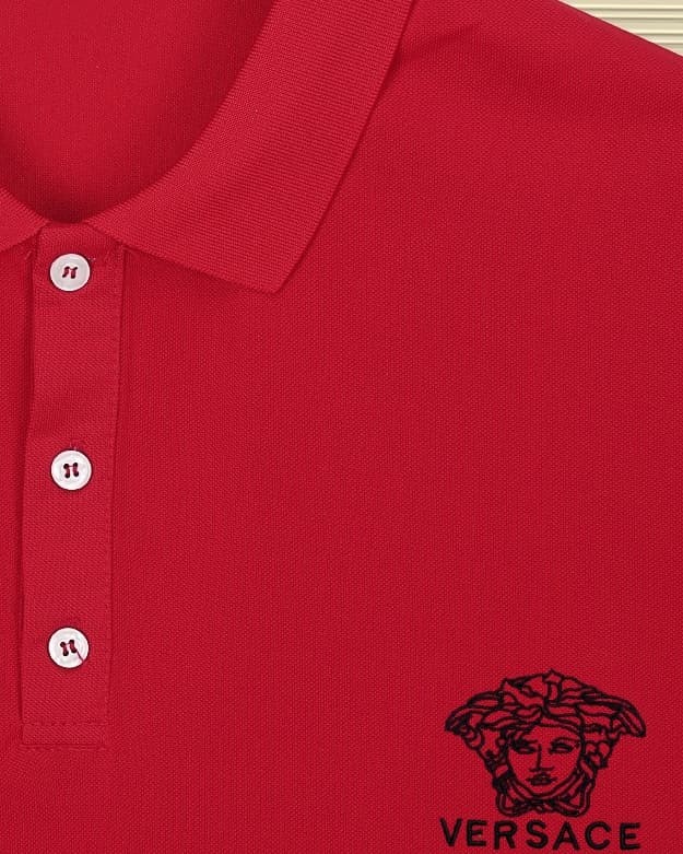 Tiny Black Medusa Head & Letter Embroidery Men's Polo Shirt 5 colors 29119743