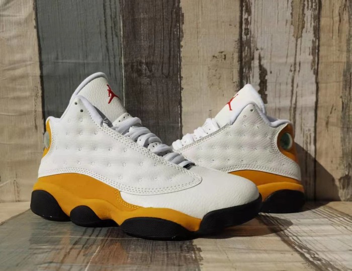 [plus-size shoes] Air @j13 Del Sol Retro OG Classic White Yellow Black Colorway 3D Leopard Eye Logo Shock Absorbing Basketball Shoes 29323929