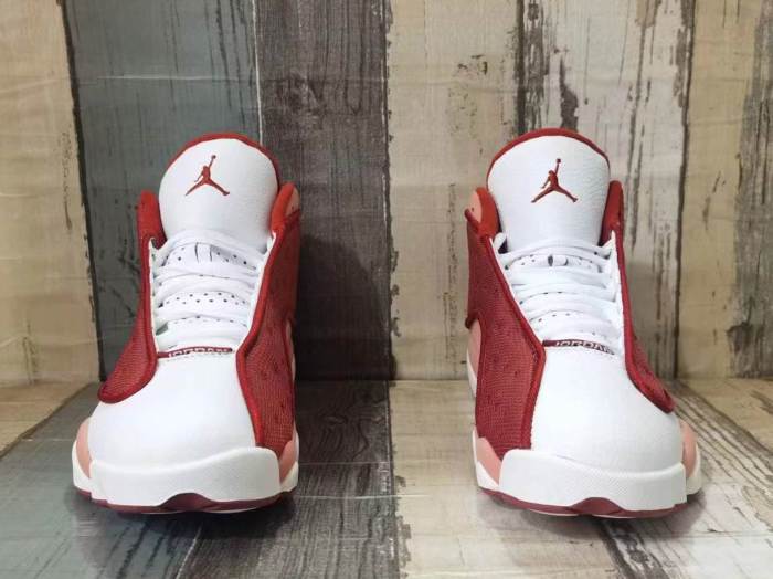 [plus-size shoes] Air @j13  Dune Red  Men's Orange and White Mid-Top Vintage Basketball Shoes 29323964