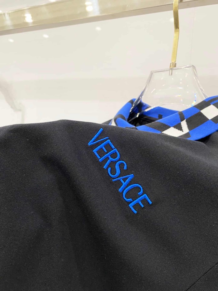 Contrast Collar Chest Logo Letter Embroidery Polo Shirt 4 colors 2932422