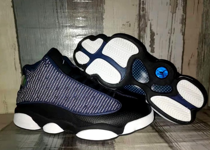 [plus-size shoes] Air @j13 Brave Blue 3M Retro Navy Blue Mesh Upper Shock Absorbing Basketball Shoes 29323931