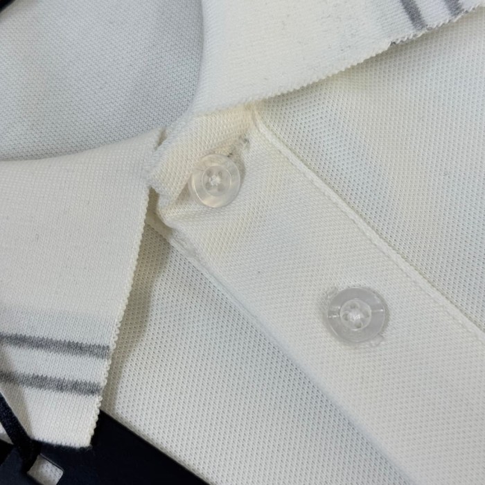 Double Line Collar Chest Badge Embroidery Polo Shirt 4 colors 2932423