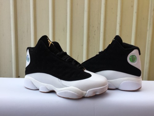 [plus-size shoes] Air @j13 Retro Black White Gum GS Unisex Black and White Mid-top Basketball Shoes 29323942