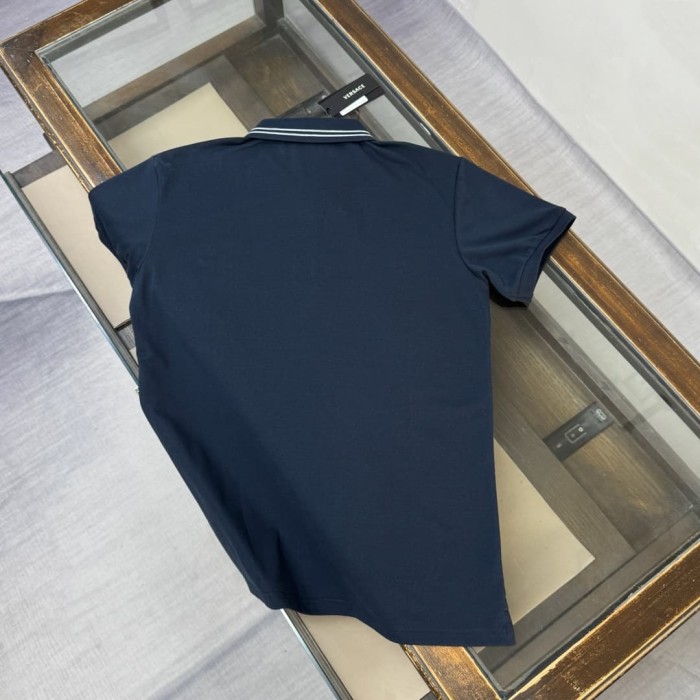 Double Line Collar Chest Badge Embroidery Polo Shirt 4 colors 2932423