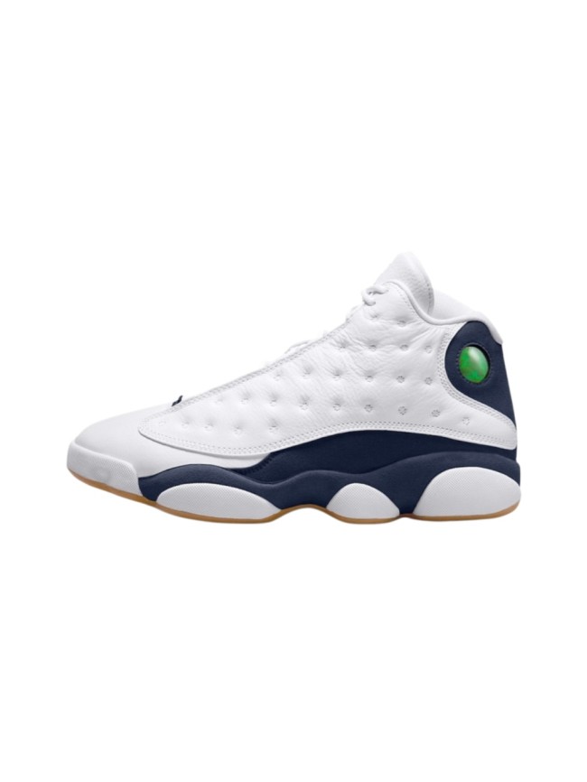 [plus-size shoes] Air @j13  Midnight Navy  White Unisex White & Navy Mid-Top Vintage Basketball Shoes 29323975