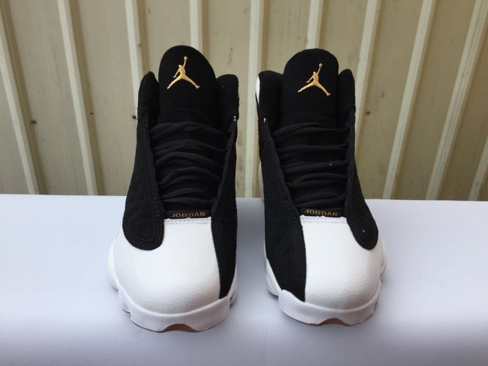 [plus-size shoes] Air @j13 Retro Black White Gum GS Unisex Black and White Mid-top Basketball Shoes 29323942