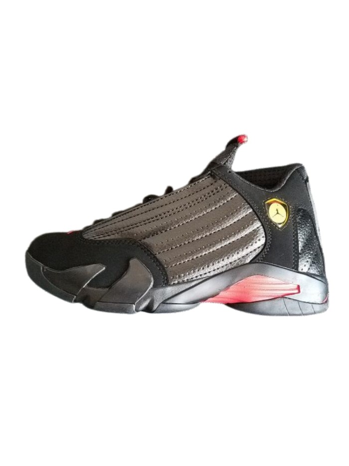 [plus-size shoes] Air @j14  Last Shot Retro Black Metallic Silver Red Mixed Material Leather Shock Absorbing Basketball Sneakers 29323924