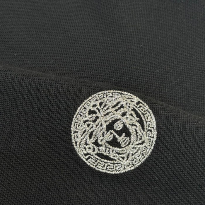 Double Line Collar Chest Badge Embroidery Polo Shirt 4 colors 2932423