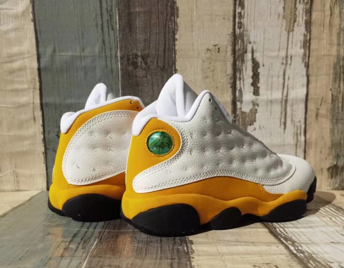 [plus-size shoes] Air @j13 Del Sol Retro OG Classic White Yellow Black Colorway 3D Leopard Eye Logo Shock Absorbing Basketball Shoes 29323929