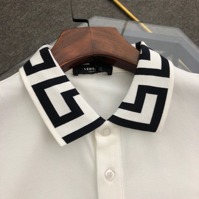 Luxury Slim Fit Greca Jacquard Collar Medusa Embroidered Polo Shirt 2 colors 29119334
