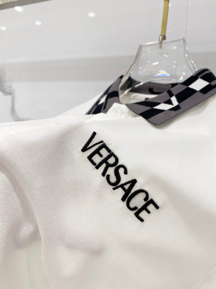 Contrast Collar Chest Logo Letter Embroidery Polo Shirt 4 colors 2932422