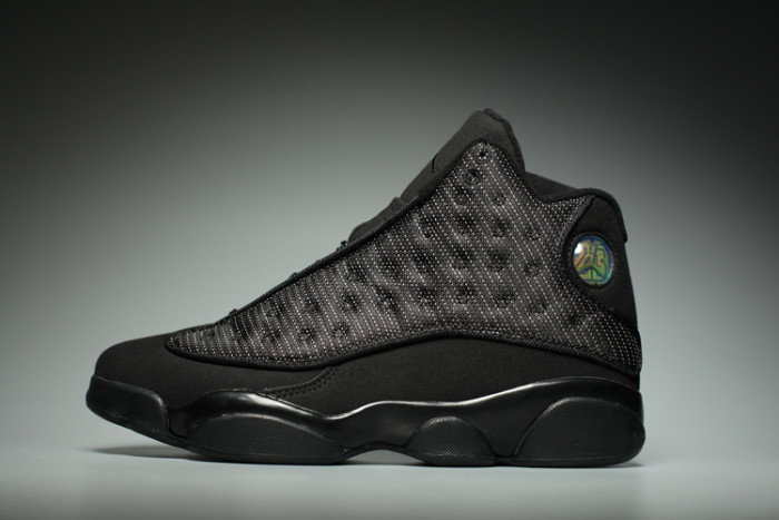 [plus-size shoes] Air @j13 Retro 3M Black Cat Black Unisex GS Mid-Top Basketball Shoes 29324253
