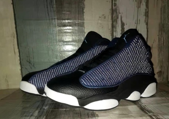 [plus-size shoes] Air @j13 Brave Blue 3M Retro Navy Blue Mesh Upper Shock Absorbing Basketball Shoes 29323931