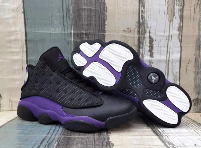 [plus-size shoes] Air @j13 Retro OG Classic Black Court Purple Shock Absorbing Basketball Shoes 29323965
