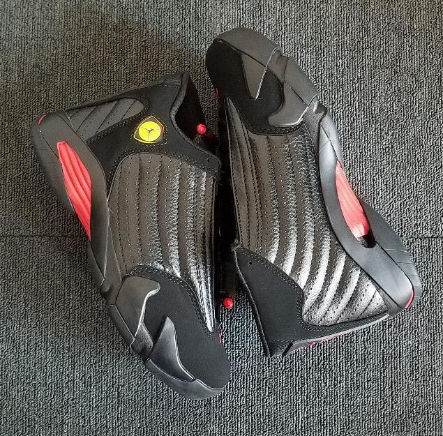 [plus-size shoes] Air @j14  Last Shot Retro Black Metallic Silver Red Mixed Material Leather Shock Absorbing Basketball Sneakers 29323924
