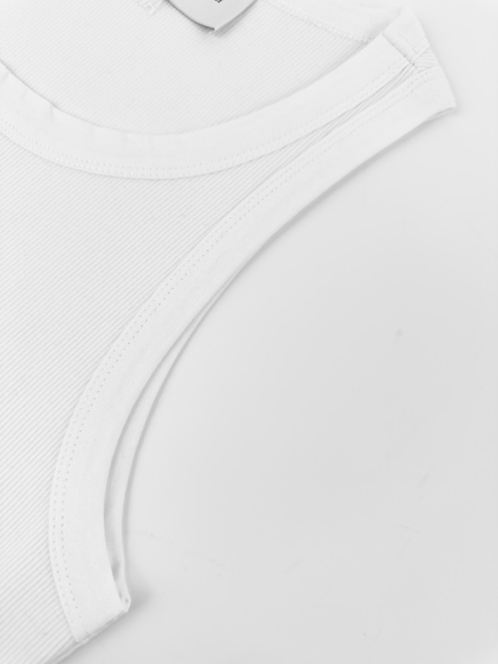 1:1 quality version Chest Heart A Letter Embroidery Fitted Waist Sleeveless Base Camisole Tank Top 3 colors 29330323