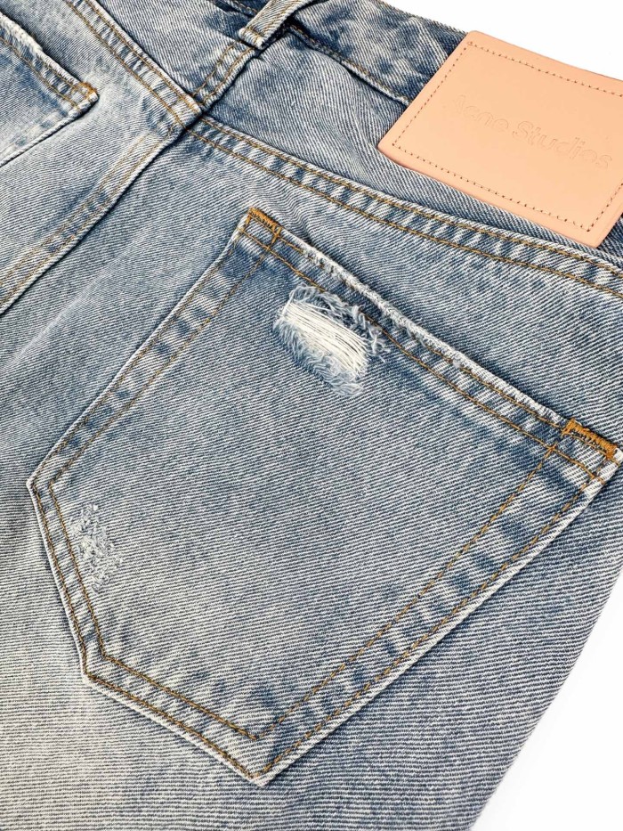 1:1 quality version High Waist Fake Two Piece Skirt Denim Pants Front Ripped Fray A Line Mini Skirt Spliced Flare Floor Denim Jeans 29330253