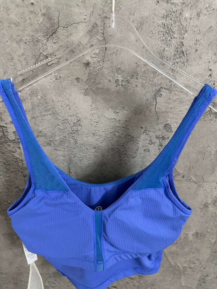 1:1 quality version V Neck Thin Strap Vertical Rib Built In Fixed Bra Pad Cropped Waist Open Back Camisole Tank Top 5 colors 29330357