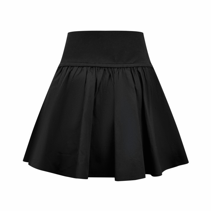 1:1 quality versionPony Rider Embroidery Even Gathered Flare Anti Exposure Lining Short A Line Puffy Mini Skirt 2 colors 29329399