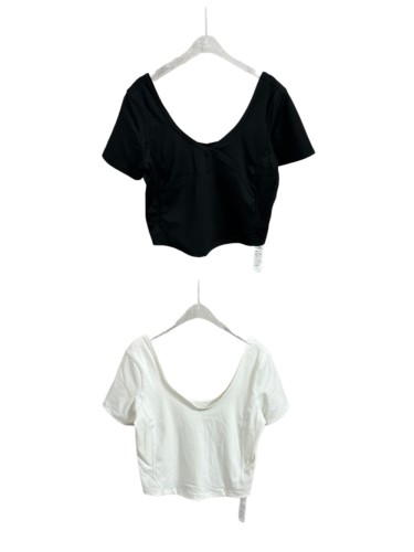 1:1 quality version Wide U Open Back V Neck Fitted Shoulder T-Shirt 2 colors 29330399