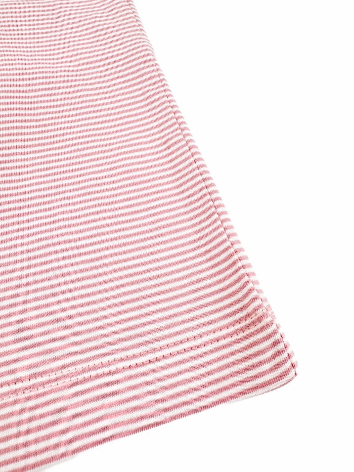 1:1 quality version Pink White Thin Horizontal Stripe Black Tag Letter Mini Logo Long Sleeve Base T-Shirt 29329420