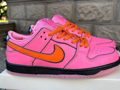 [plus-size shoes] N SB DUNK Powerpuff Girls Co-branded Blossom Pink Low Top Sneakers 29330380