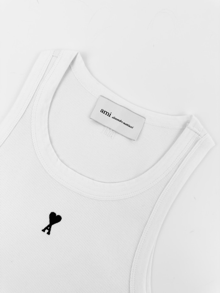 1:1 quality version Chest Heart A Letter Embroidery Fitted Waist Sleeveless Base Camisole Tank Top 3 colors 29330323