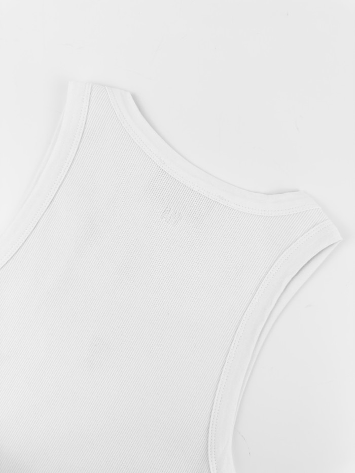 1:1 quality version Chest Heart A Letter Embroidery Fitted Waist Sleeveless Base Camisole Tank Top 3 colors 29330323