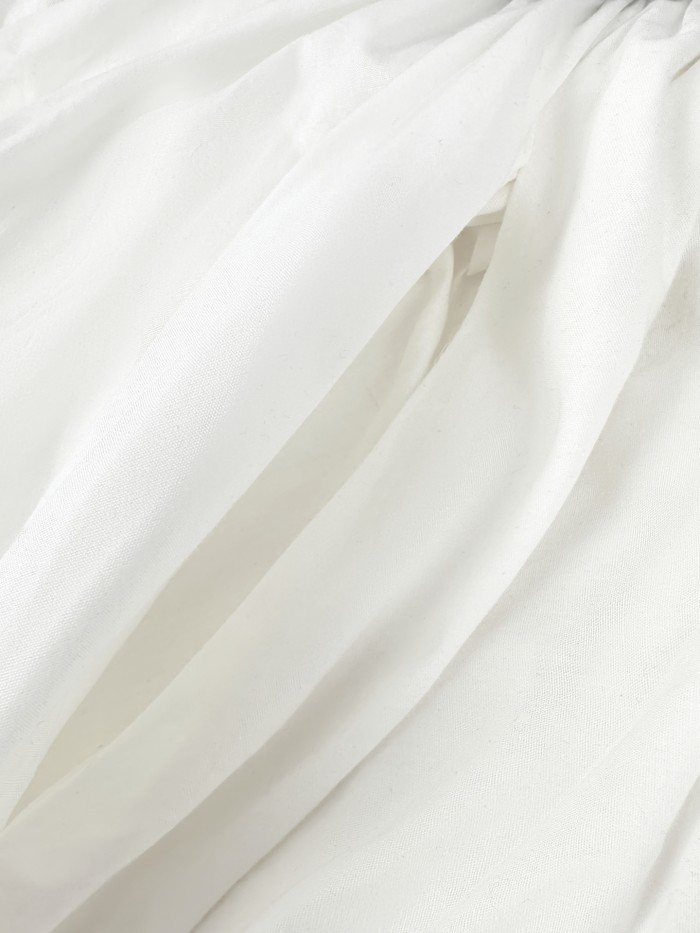 1:1 quality version Elastic Waist Pony Embroidery Pleated Flowy Mid Length A Line Umbrella Skirt 2 colors 29329368