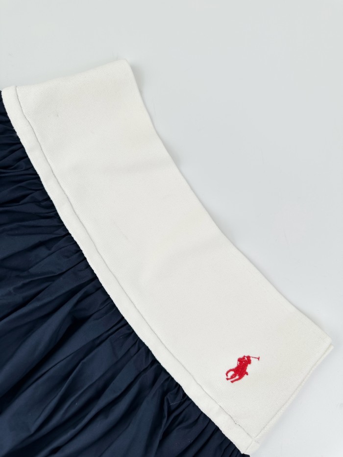 1:1 quality version Elastic Waist Pony Embroidery Pleated Flowy Mid Length A Line Umbrella Skirt 2 colors 29329368