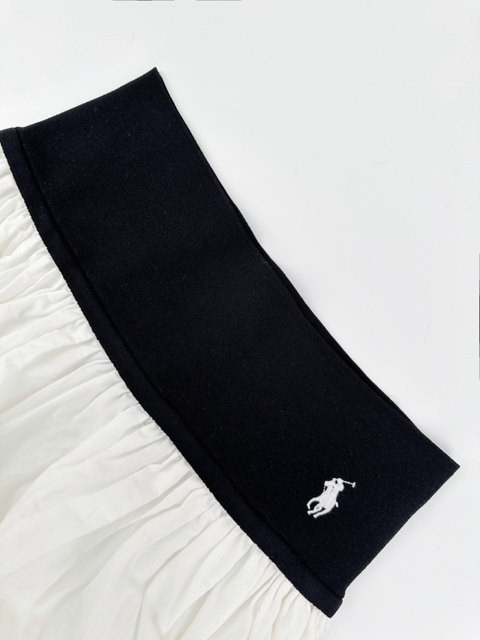 1:1 quality version Elastic Waist Pony Embroidery Pleated Flowy Mid Length A Line Umbrella Skirt 2 colors 29329368