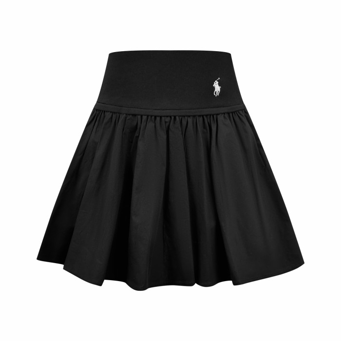 1:1 quality versionPony Rider Embroidery Even Gathered Flare Anti Exposure Lining Short A Line Puffy Mini Skirt 2 colors 29329399