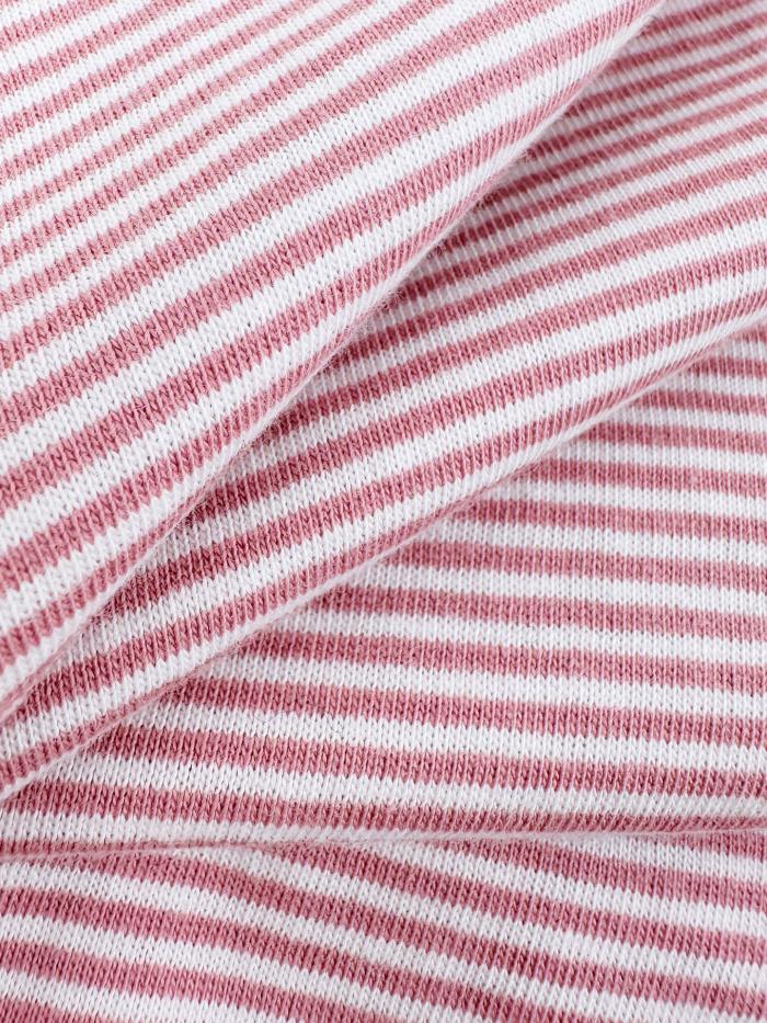 1:1 quality version Pink White Thin Horizontal Stripe Black Tag Letter Mini Logo Long Sleeve Base T-Shirt 29329420