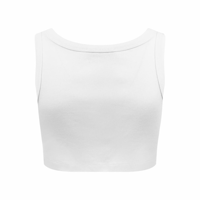 1:1 quality version Chest Metal Triangle Plate Vertical Rib Slim Cropped Tank Top 2 colors 29330349