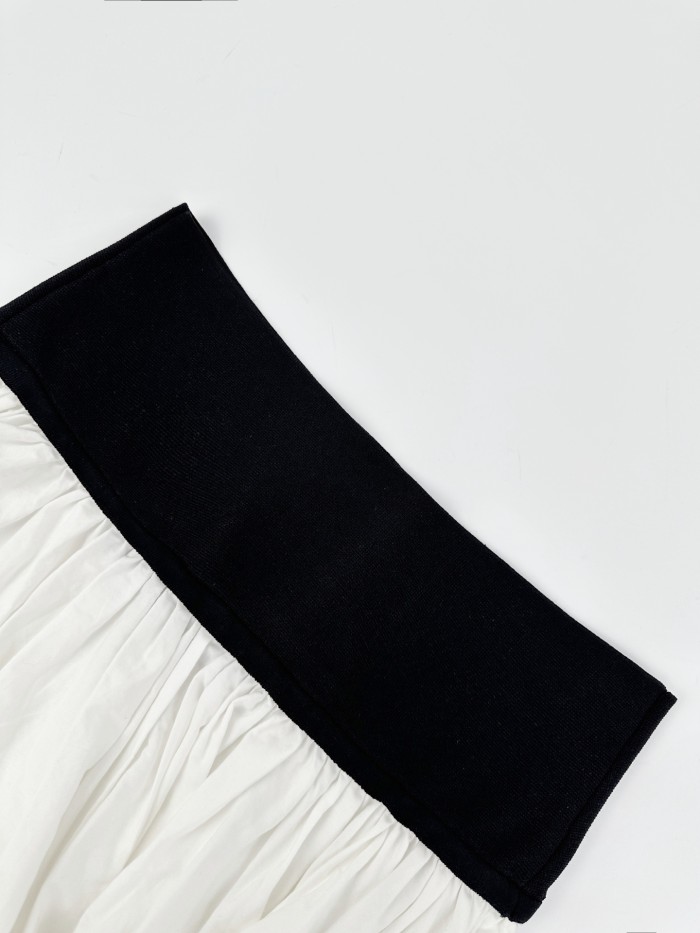 1:1 quality version Elastic Waist Pony Embroidery Pleated Flowy Mid Length A Line Umbrella Skirt 2 colors 29329368