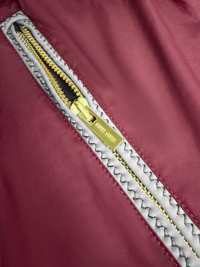1:1 quality version Tube Top Waist Cinch Spliced Wine Red Poplin Gathered Flare Double Side Zipper Pockets Hem Letter Embroidery Mini One Piece Dress 29329408