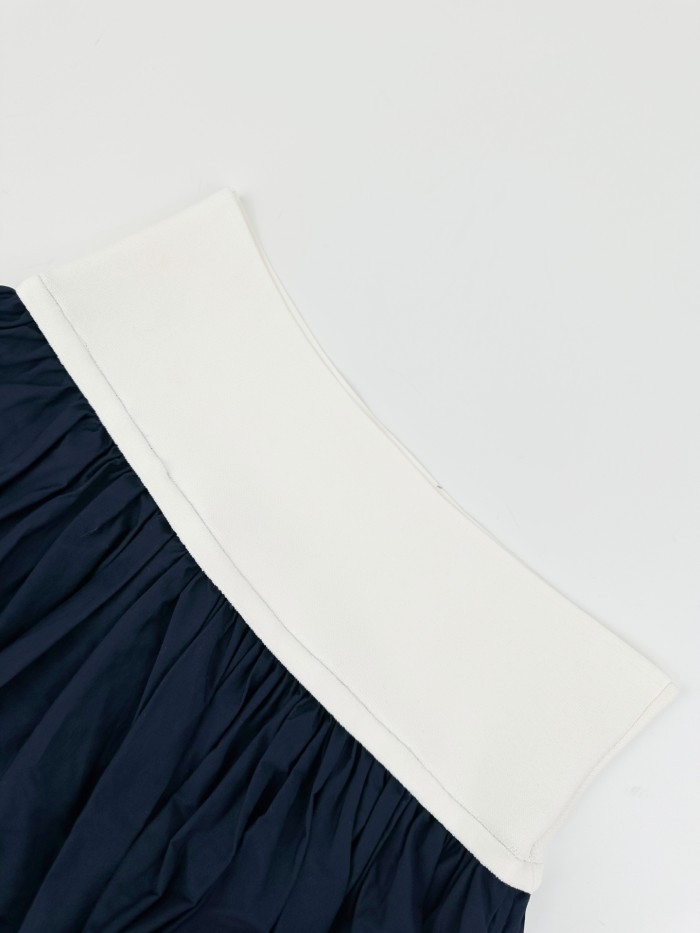 1:1 quality version Elastic Waist Pony Embroidery Pleated Flowy Mid Length A Line Umbrella Skirt 2 colors 29329368
