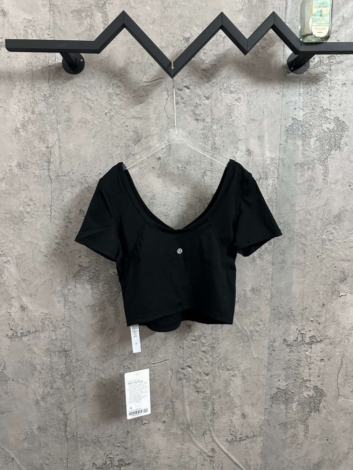 1:1 quality version Wide U Open Back V Neck Fitted Shoulder T-Shirt 2 colors 29330399