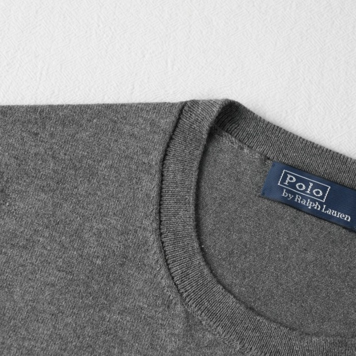 1:1 quality version Classic Pony Logo Crew Neck Knit Short Sleeve Solid Slim Thin Knit Base T-shirt  9 colors 29331741