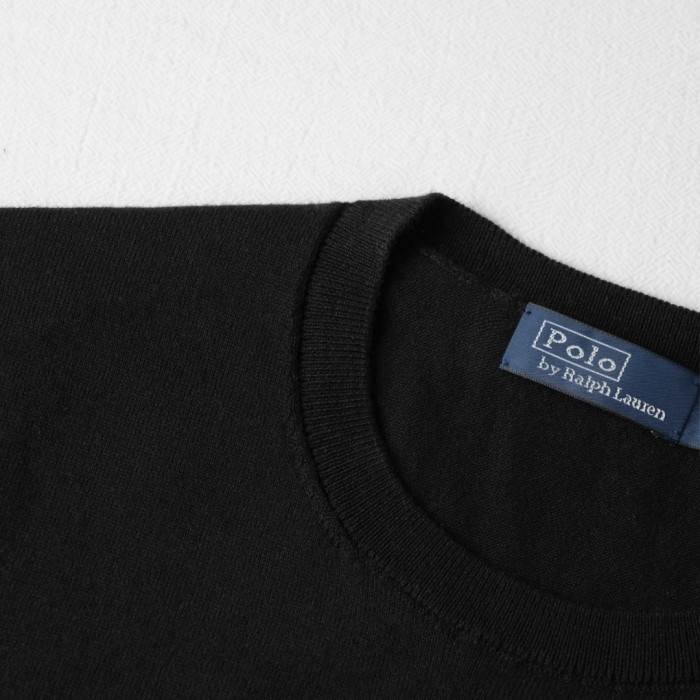 1:1 quality version Classic Pony Logo Crew Neck Knit Short Sleeve Solid Slim Thin Knit Base T-shirt  9 colors 29331741