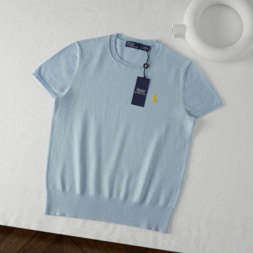 1:1 quality version Classic Pony Logo Crew Neck Knit Short Sleeve Solid Slim Thin Knit Base T-shirt  9 colors 29331741