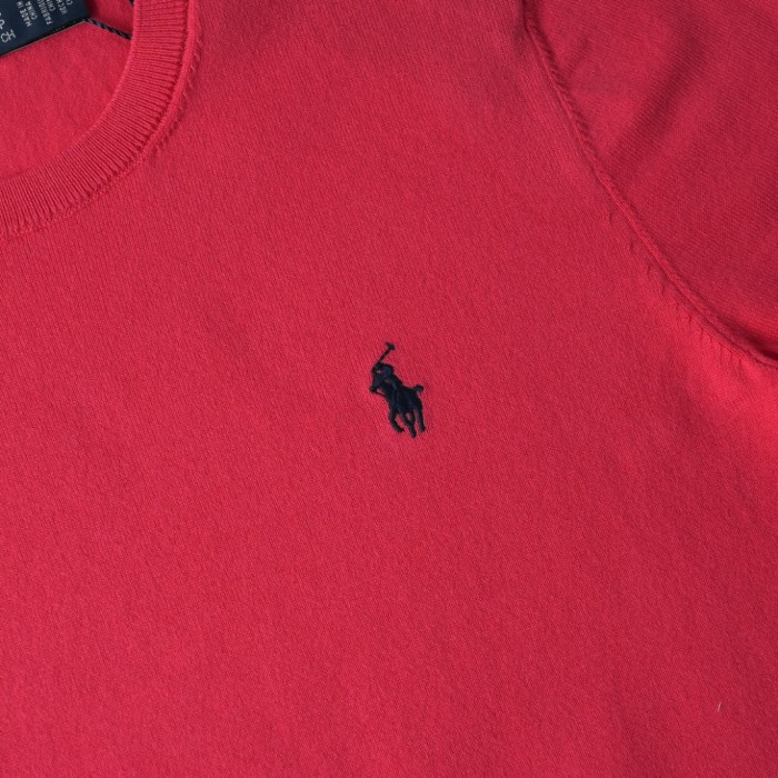 1:1 quality version Classic Pony Logo Crew Neck Knit Short Sleeve Solid Slim Thin Knit Base T-shirt  9 colors 29331741