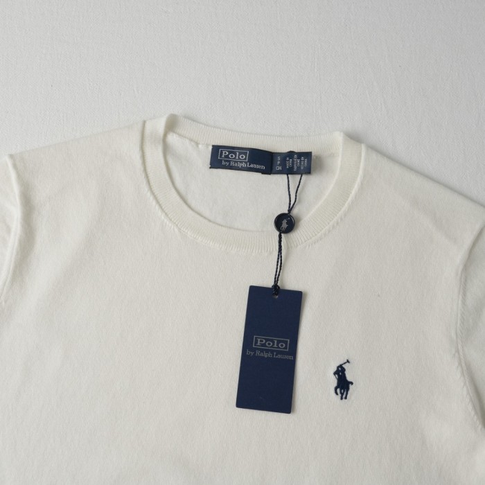 1:1 quality version Classic Pony Logo Crew Neck Knit Short Sleeve Solid Slim Thin Knit Base T-shirt  9 colors 29331741