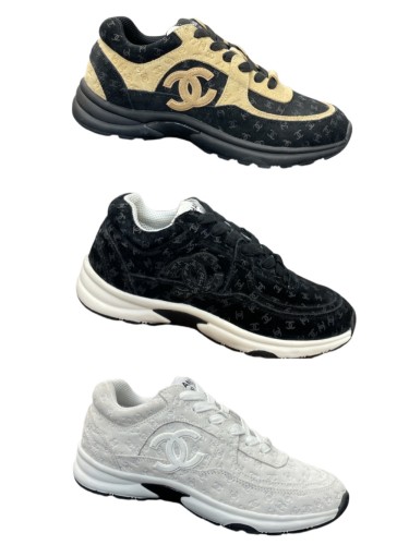 1:1 quality version Full Repeat CC Logo Embossed Stitching Lace Up Comfortable Platform Sole Running Sneakers 3 colors 29332735