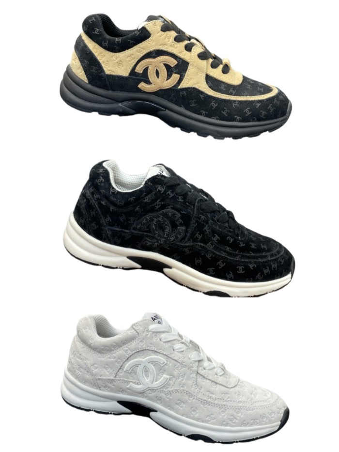 1:1 quality version Full Repeat CC Logo Embossed Stitching Lace Up Comfortable Platform Sole Running Sneakers 3 colors 29332735