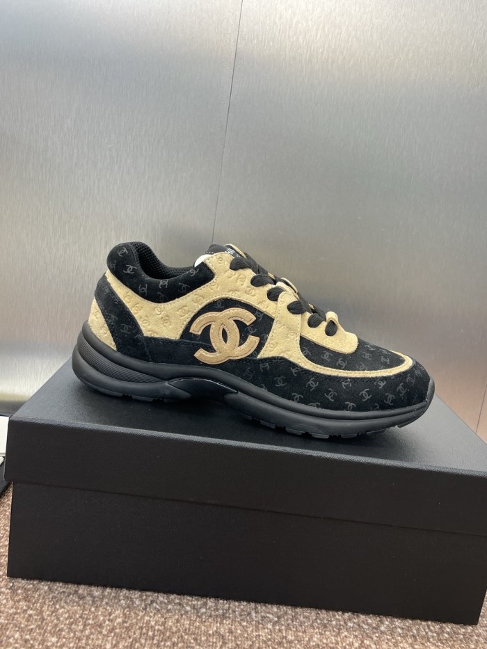 1:1 quality version Full Repeat CC Logo Embossed Stitching Lace Up Comfortable Platform Sole Running Sneakers 3 colors 29332735