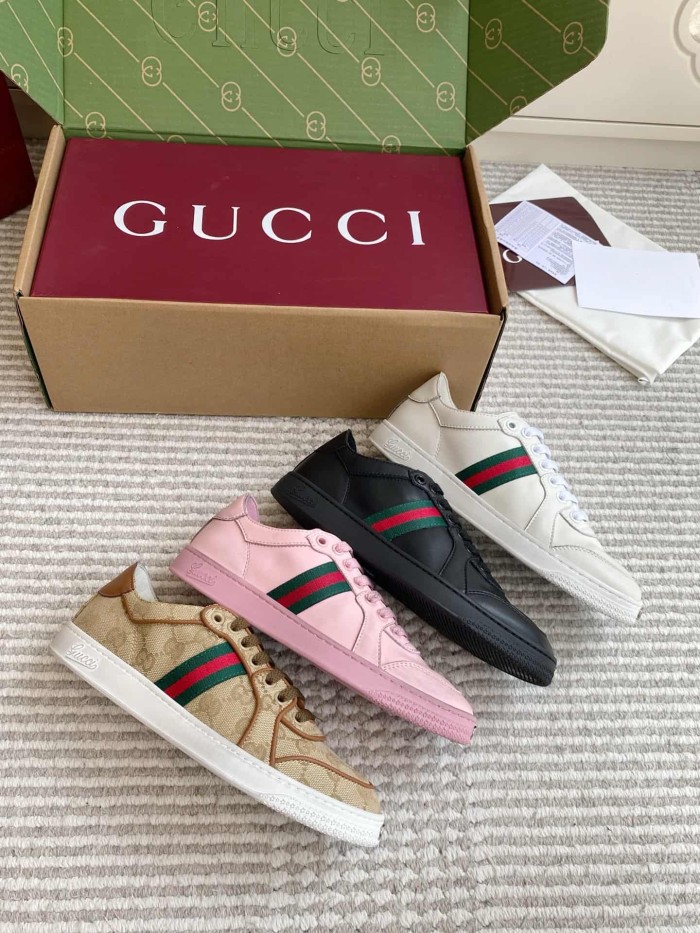 [plus-size shoes] 1:1 quality version Stretch Series Interlocking G Toe Logo Low Top Sneakers 4 colors 29332653